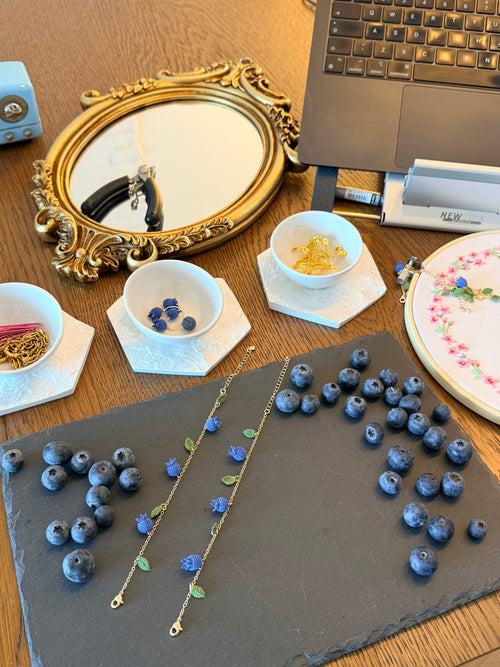 Blueberry Bloom Crochet Bracelet