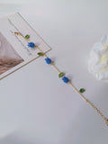 Blueberry Bloom Crochet Bracelet