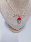 Mushroom Crochet Necklace