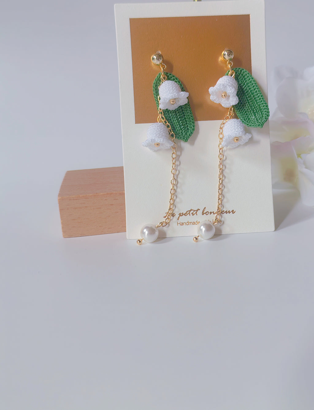 Double Lily of the Valley Crochet Earrings