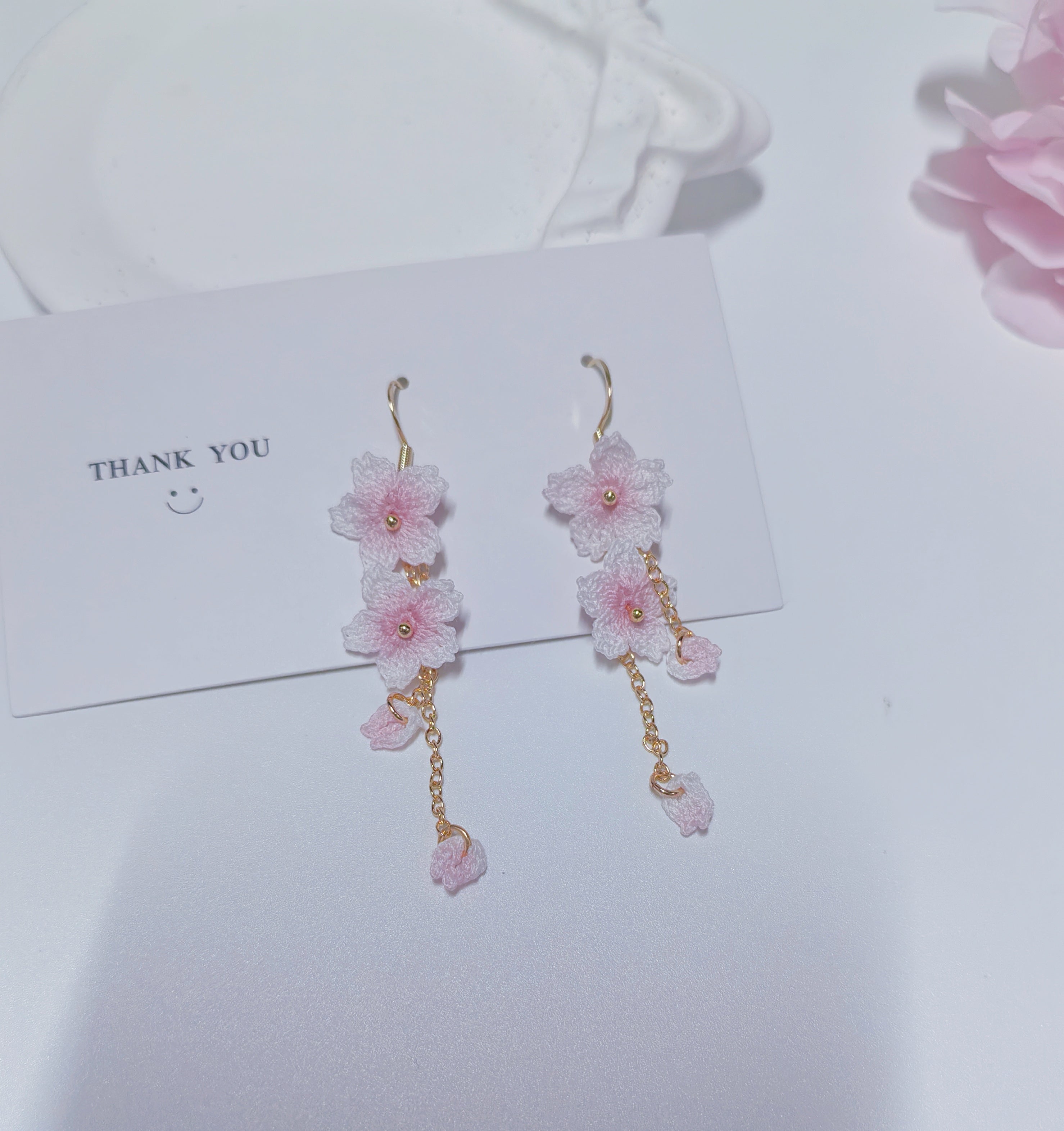 Cherry Blossom Crochet Earrings