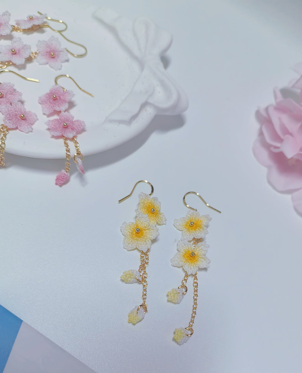 Cherry Blossom Crochet Earrings