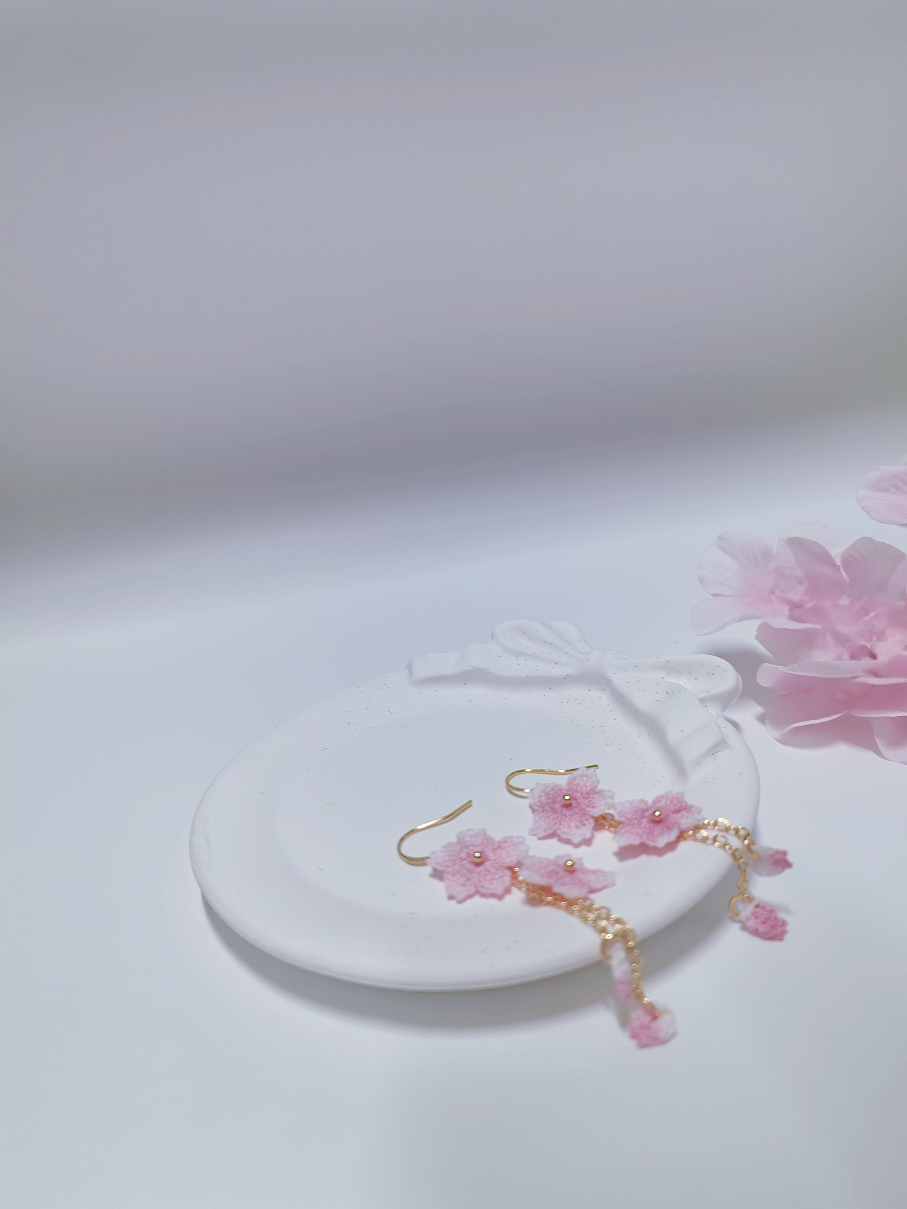 Cherry Blossom Crochet Earrings